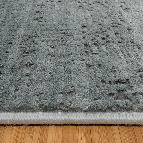 Gertmenian Florance Asti Modern Abstract Solid HighLow Teal Viscose